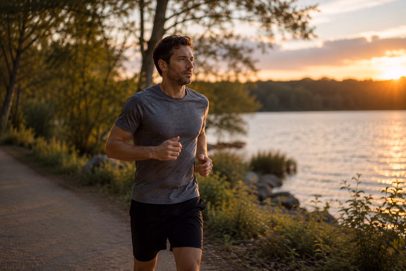 Person jogging outdoors after recovering from surgical extraction