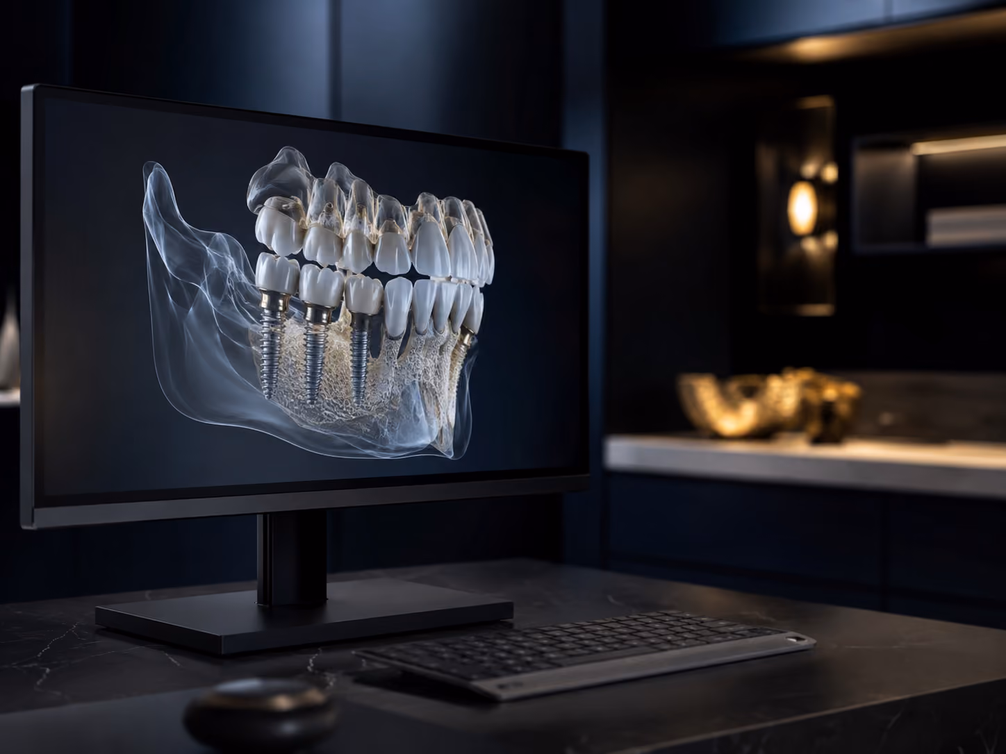 In-house dental lab and 3D imaging used to plan and mill full-arch implant bridges