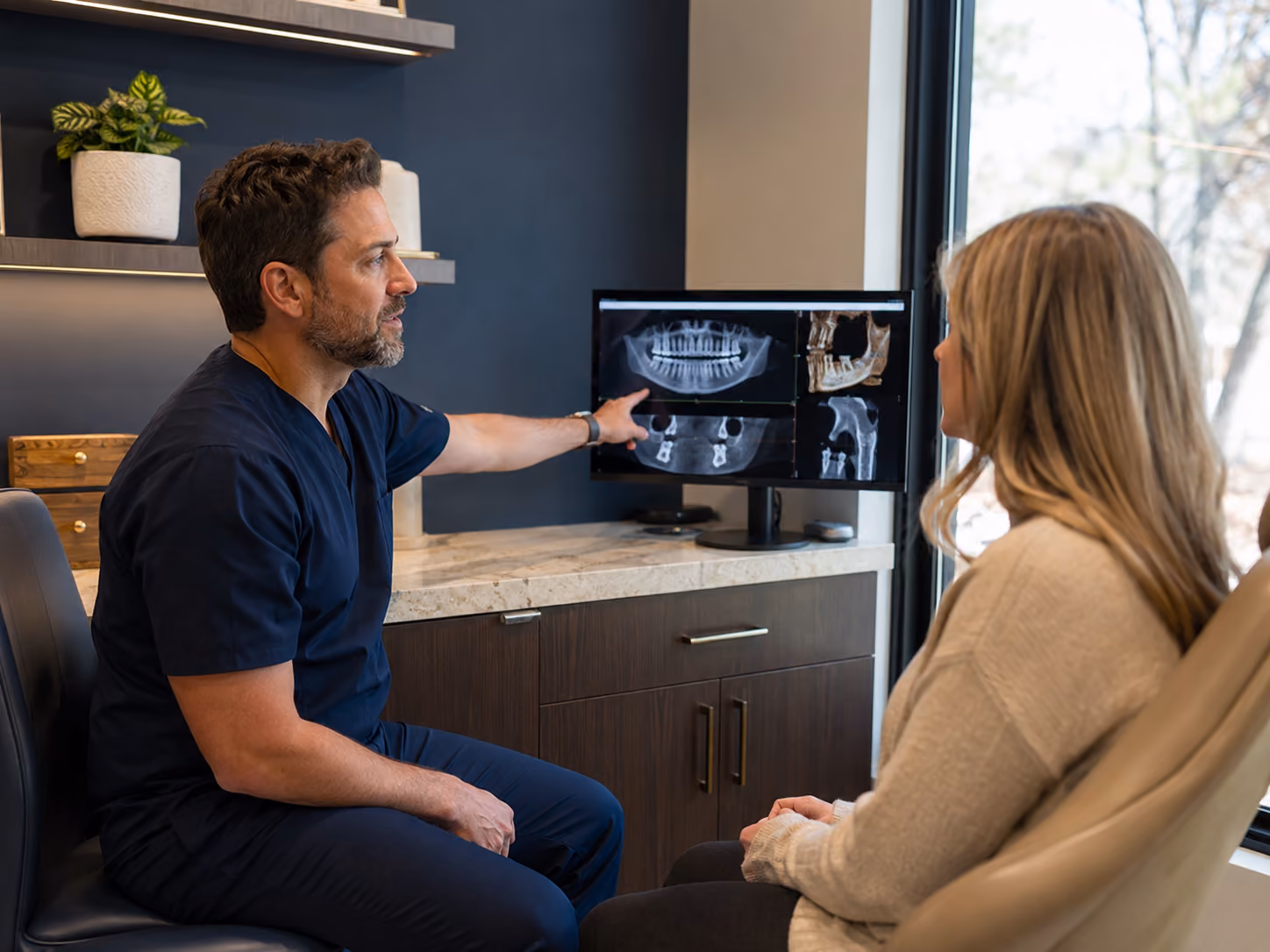 Full-arch implant consultation and CBCT imaging at Elite Oral Surgery in Bonney Lake