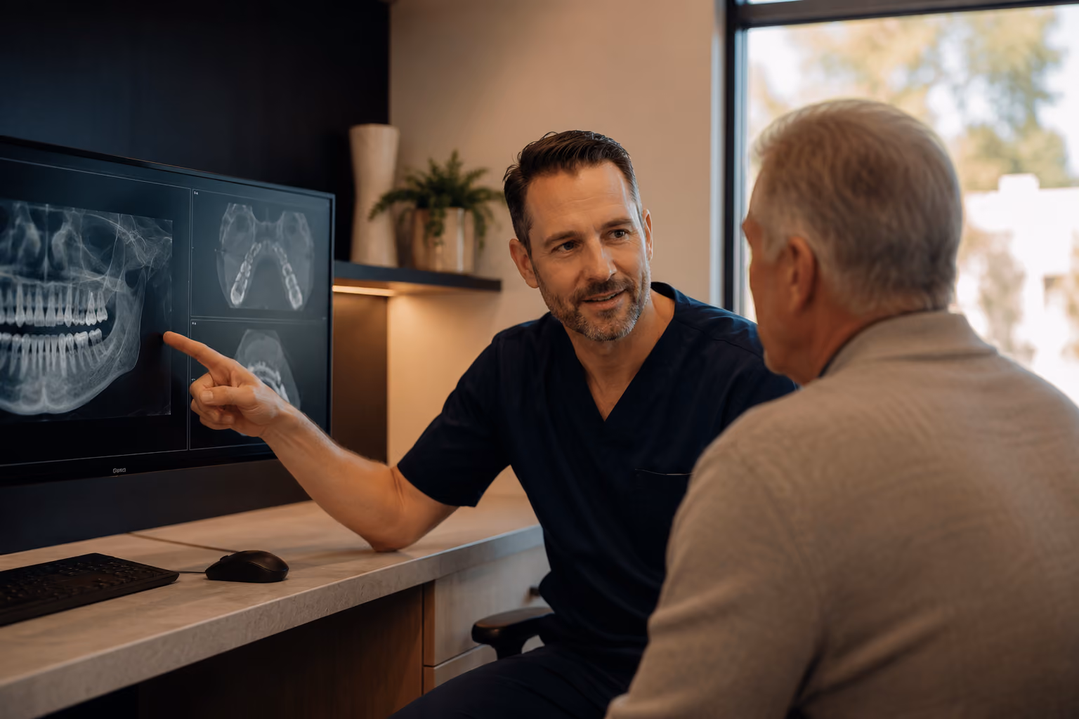 Full-arch implant consultation and CBCT imaging at Elite Oral Surgery in Bonney Lake