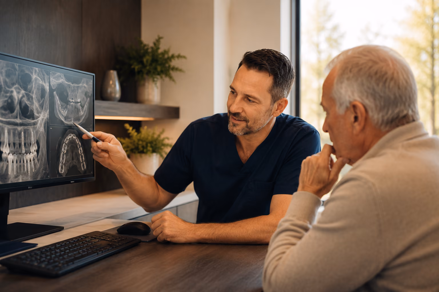 Full-arch implant consultation and CBCT imaging at Elite Oral Surgery in Bonney Lake
