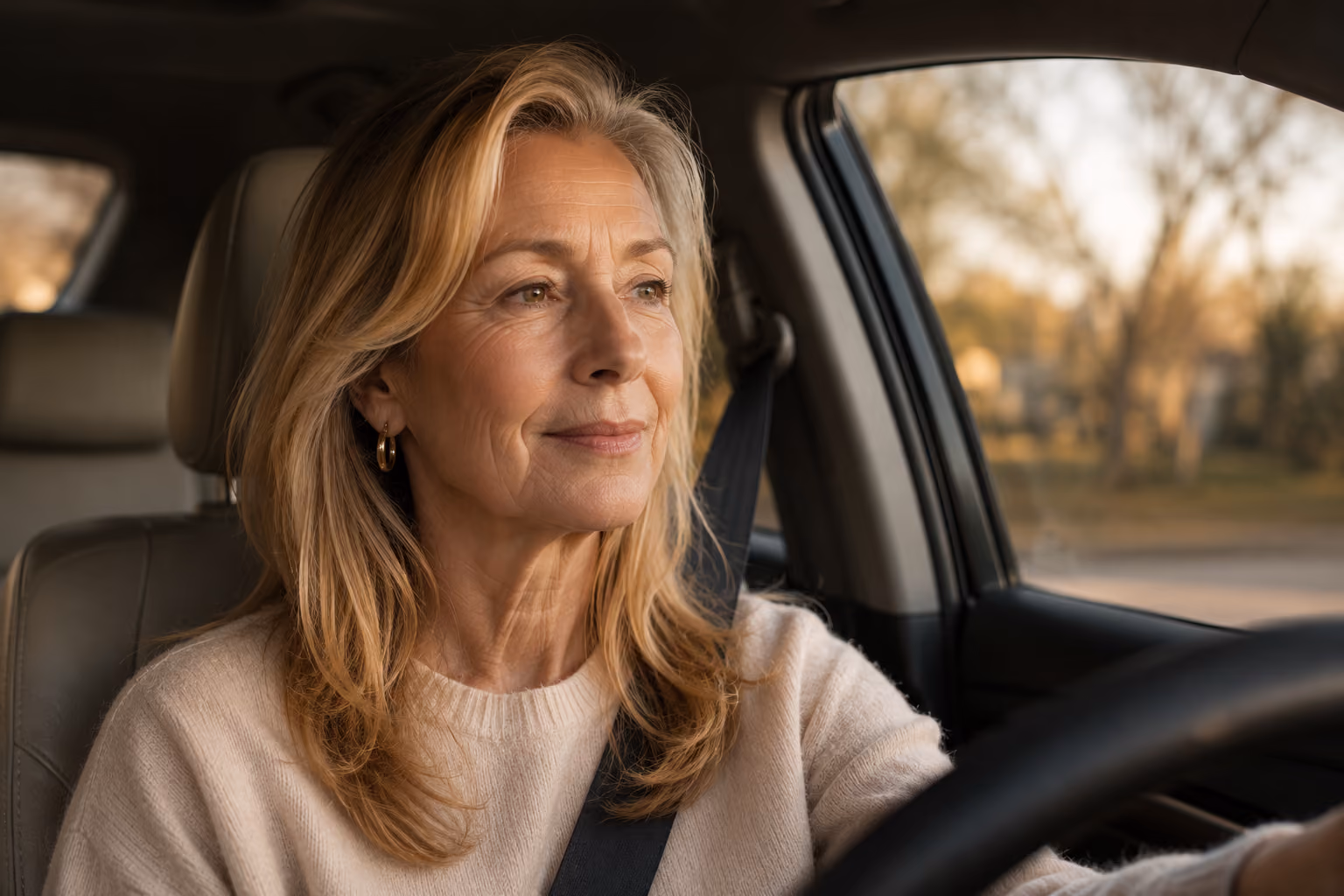 Patient driving home to Puyallup after final zirconia implant bridge delivery