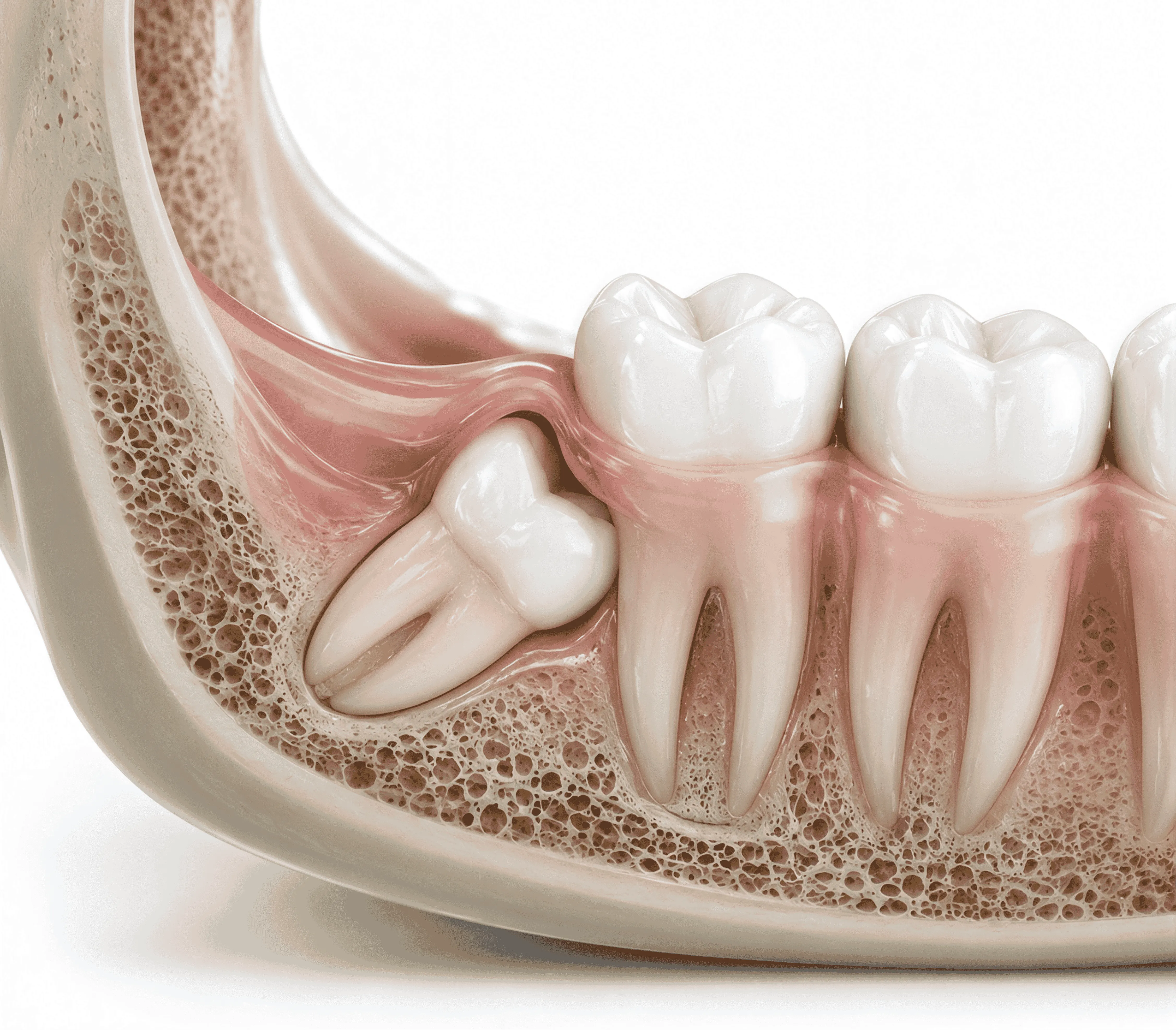 Illustration of wisdom tooth extraction