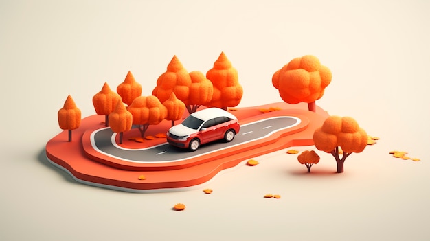 3D-рендеринг дорожного сценария