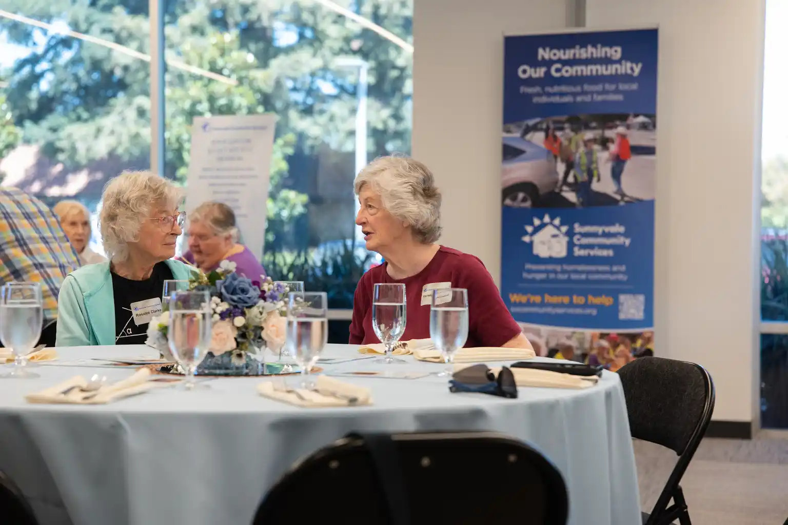 Guests at round tables during the Sunnyvale Community Services Thank You Luncheon