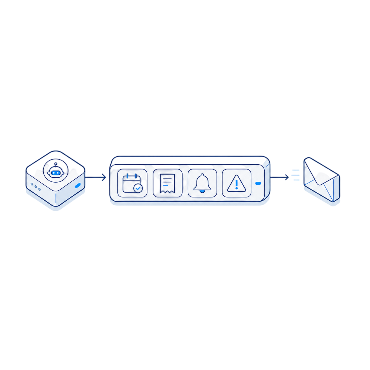 ai agents graphic showing AI Agent Powers Email Workflow Events
