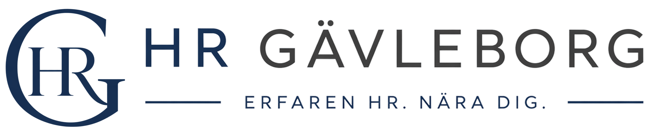 Logotyp för HR Gävleborg med slogan Erfaren HR. Nära dig.