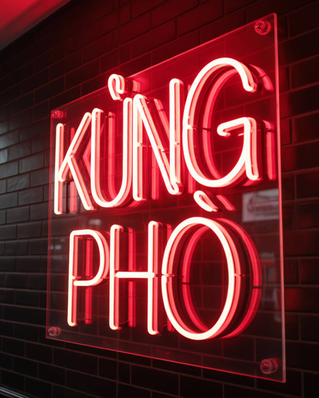 Faux neon sign for Kung Pho