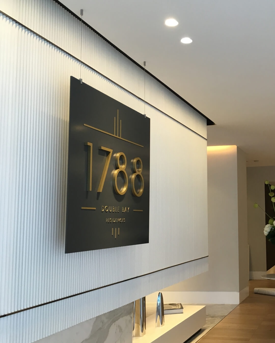 Custom signage for Double Bay Residences