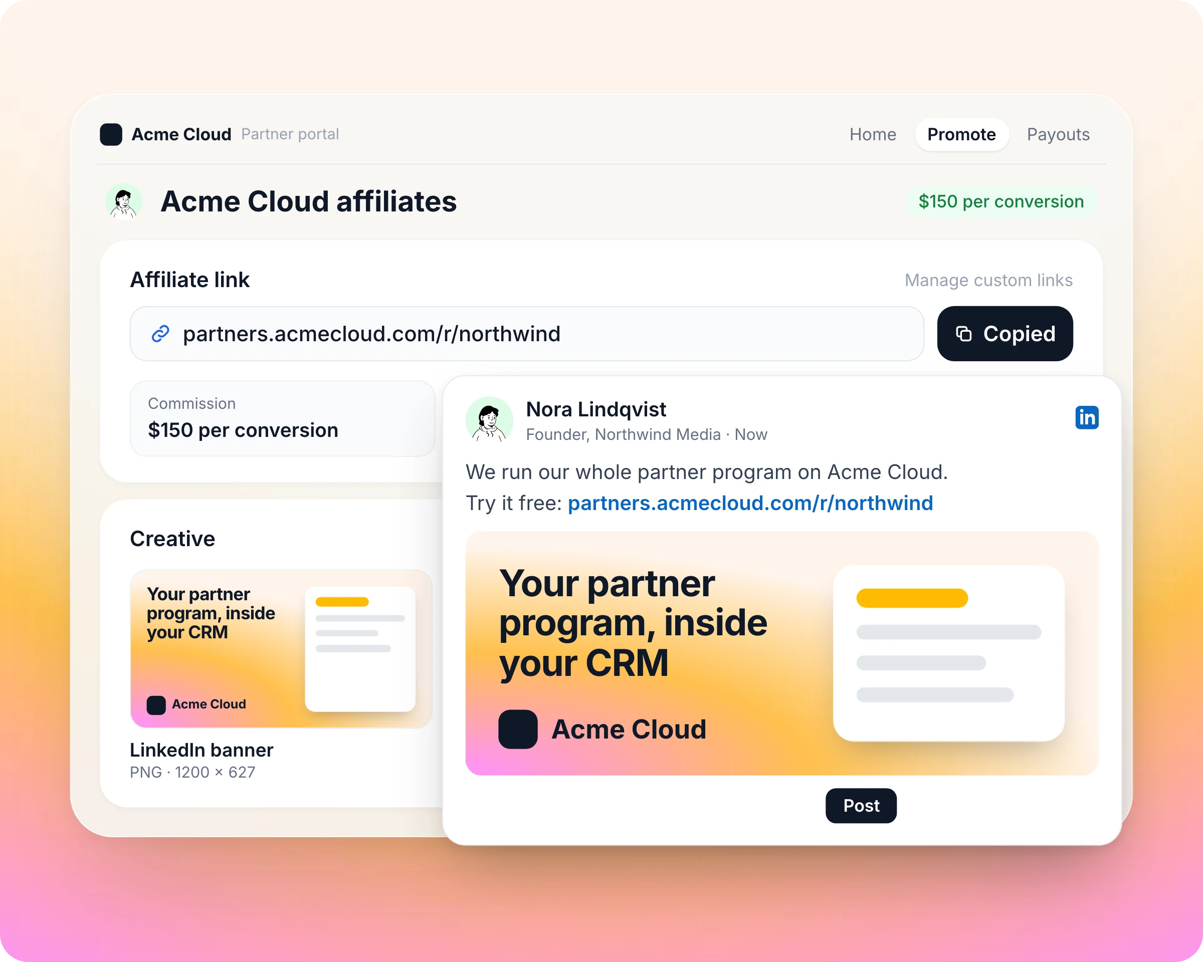Partner portal in Introw: Give affiliates a home