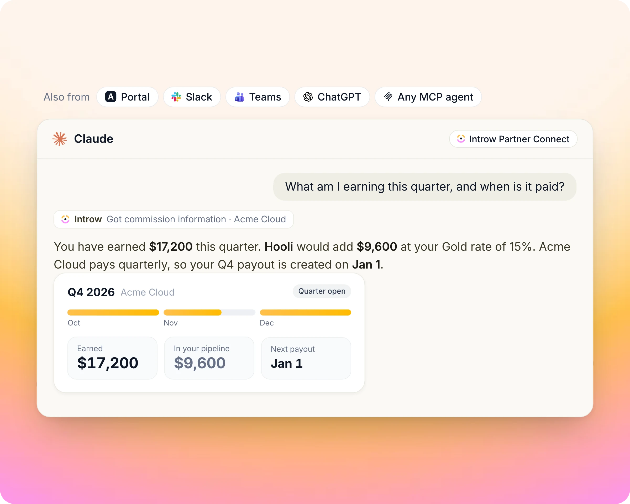 Partner commissions and SPIFFs in Introw: Show what they earn