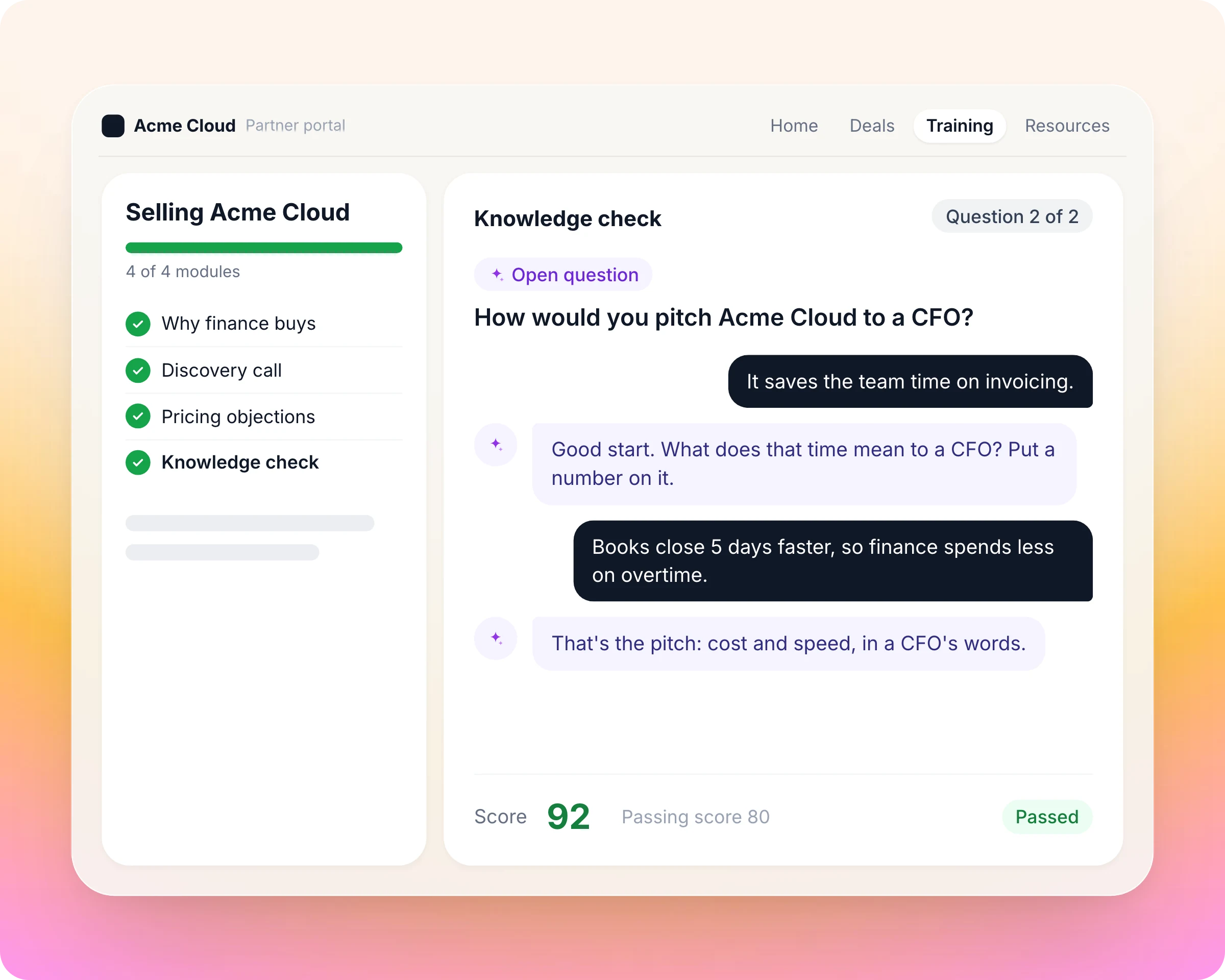Partner training and certification in Introw: Train partners with AI