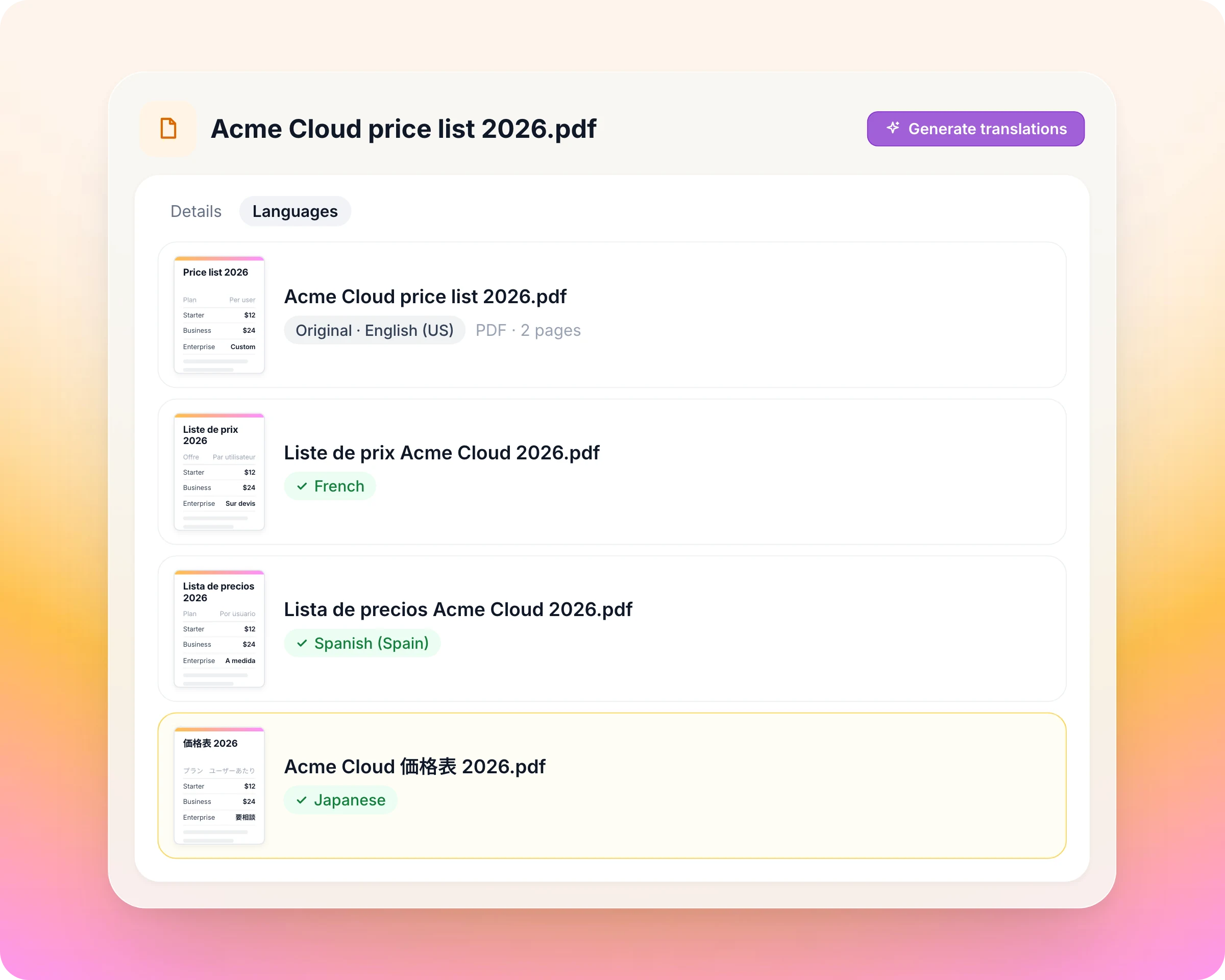 Partner content management: Your price lists and decks follow in one click