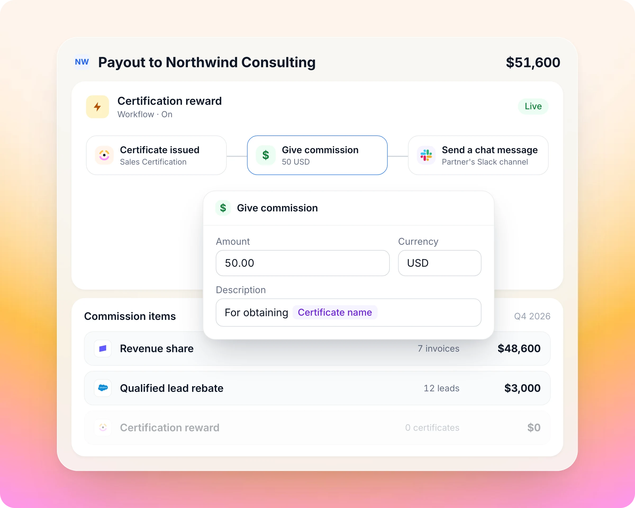 Partner commissions and SPIFFs in Introw: Give partners a reason to act