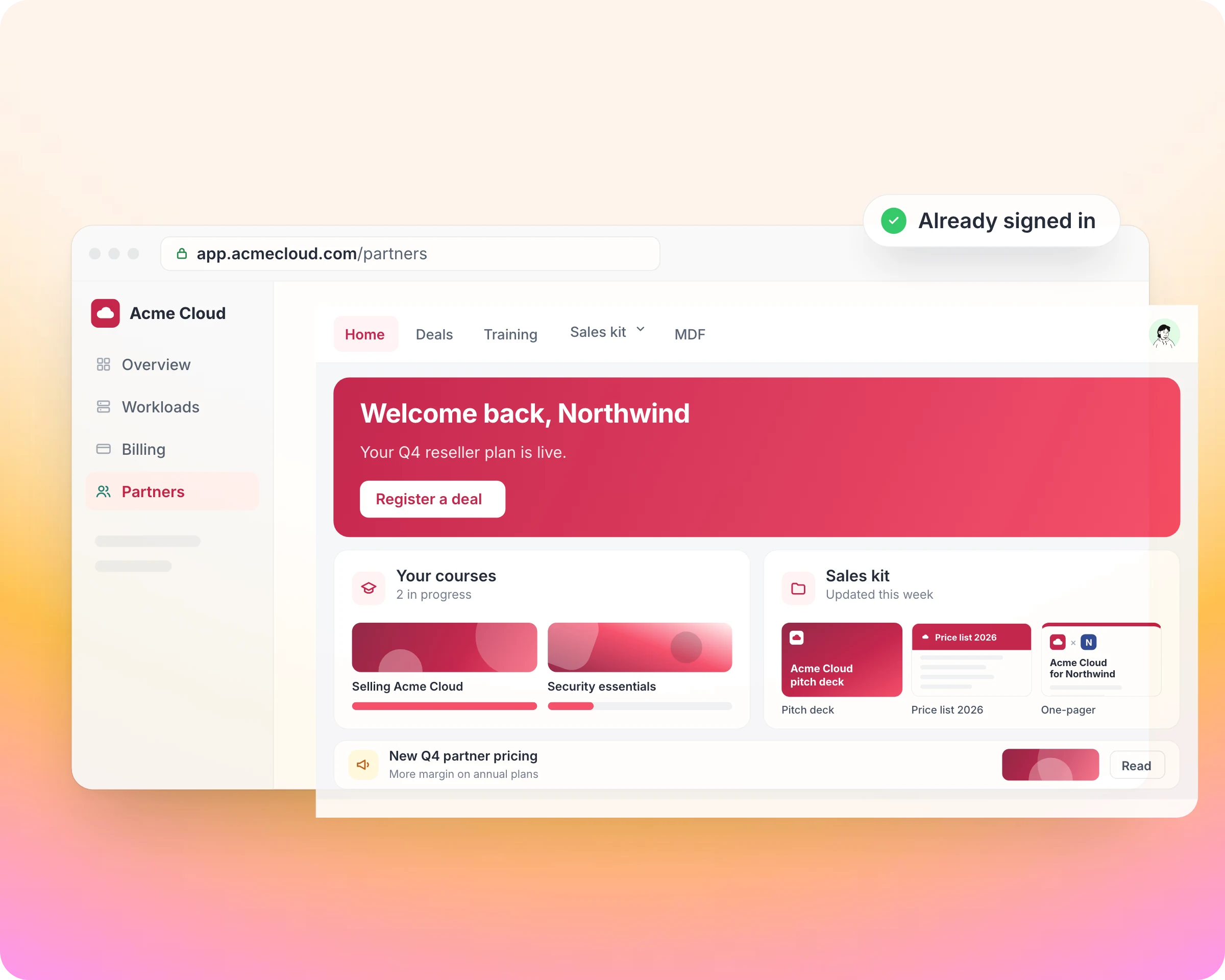 Embedded partner portal in Introw: Put your partner program inside the product partners already use