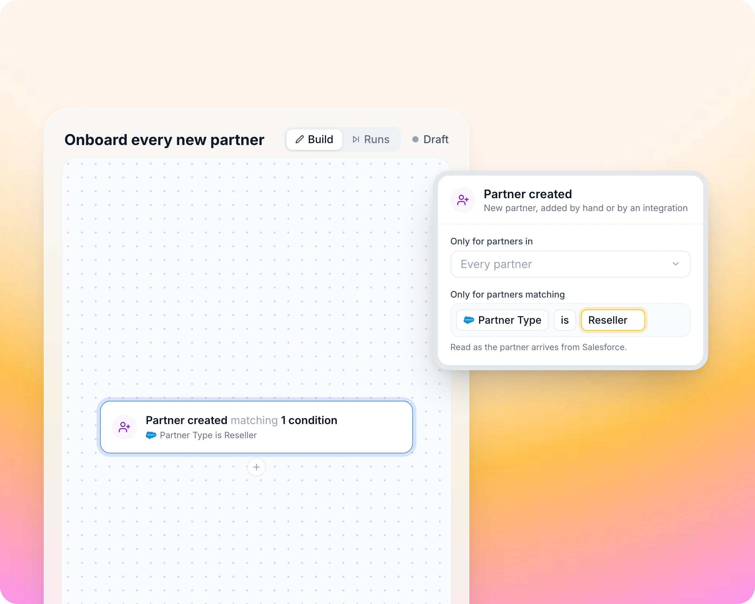 Partner onboarding software: Write the rule once. Every new partner gets the same start