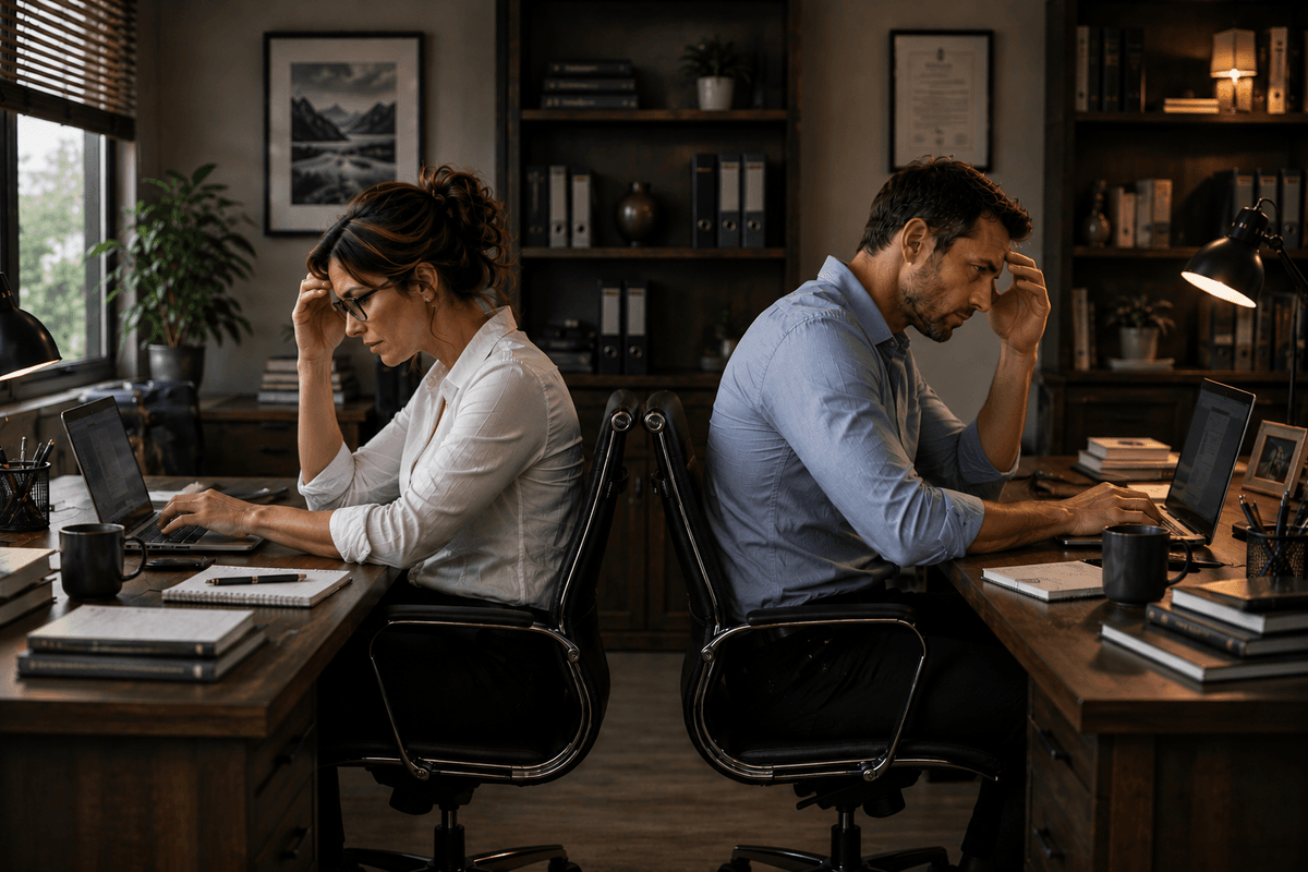Deux personnes qui travaillent sous stress