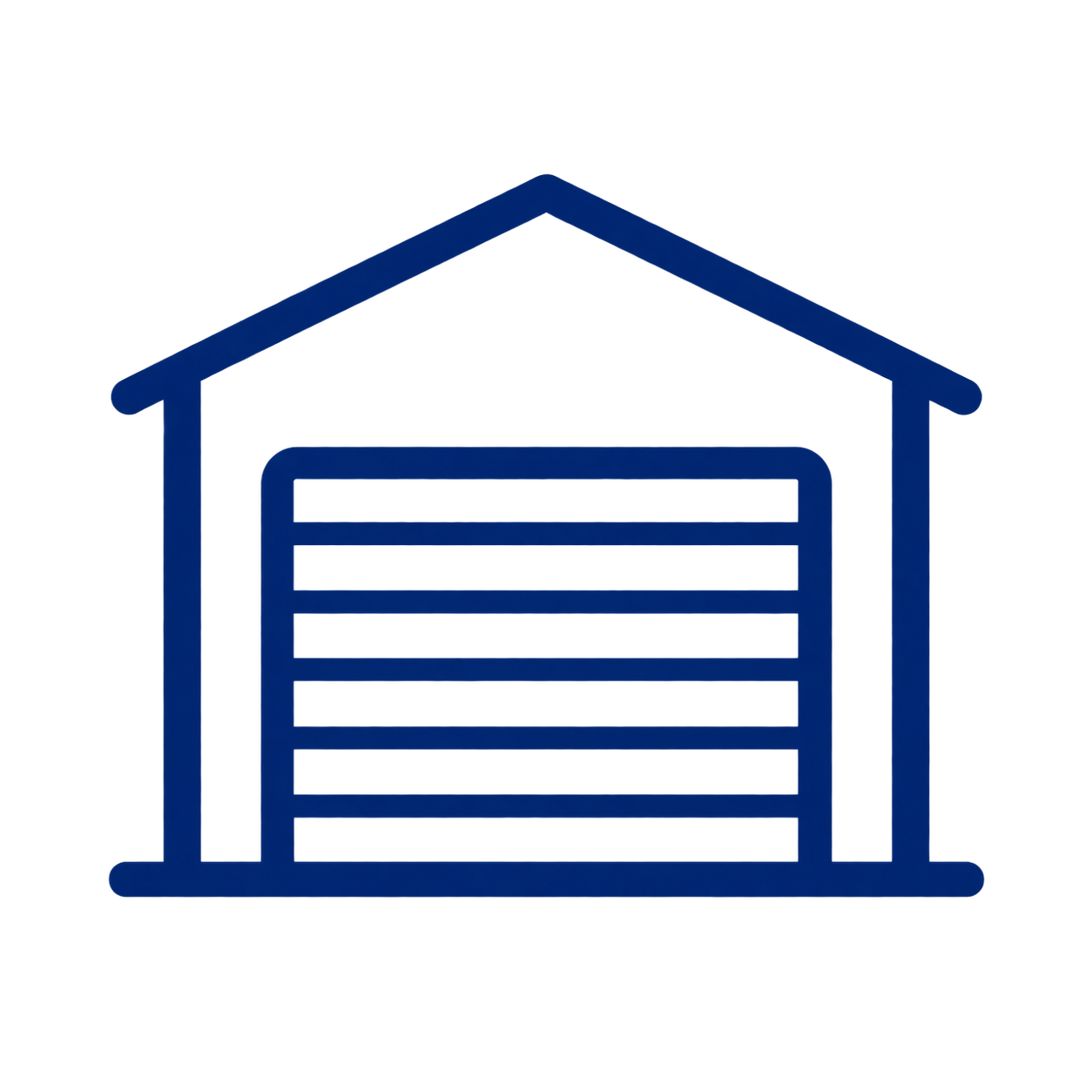 Icon of a commercial garage with a large roll-up door under a peaked roof.