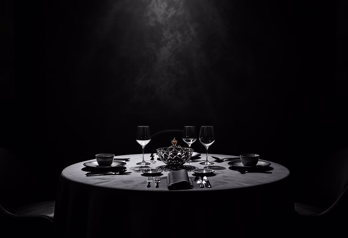 image of private dining room setup for a modern restaurant