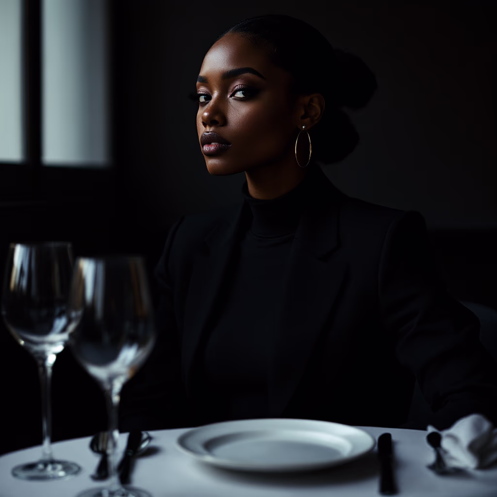[headshot] image of customer(for a modern restaurant)