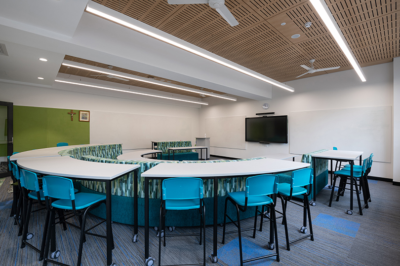 St Pius X College, Chatswood, built by Grindley Interiors, window furnishings by Quicksew