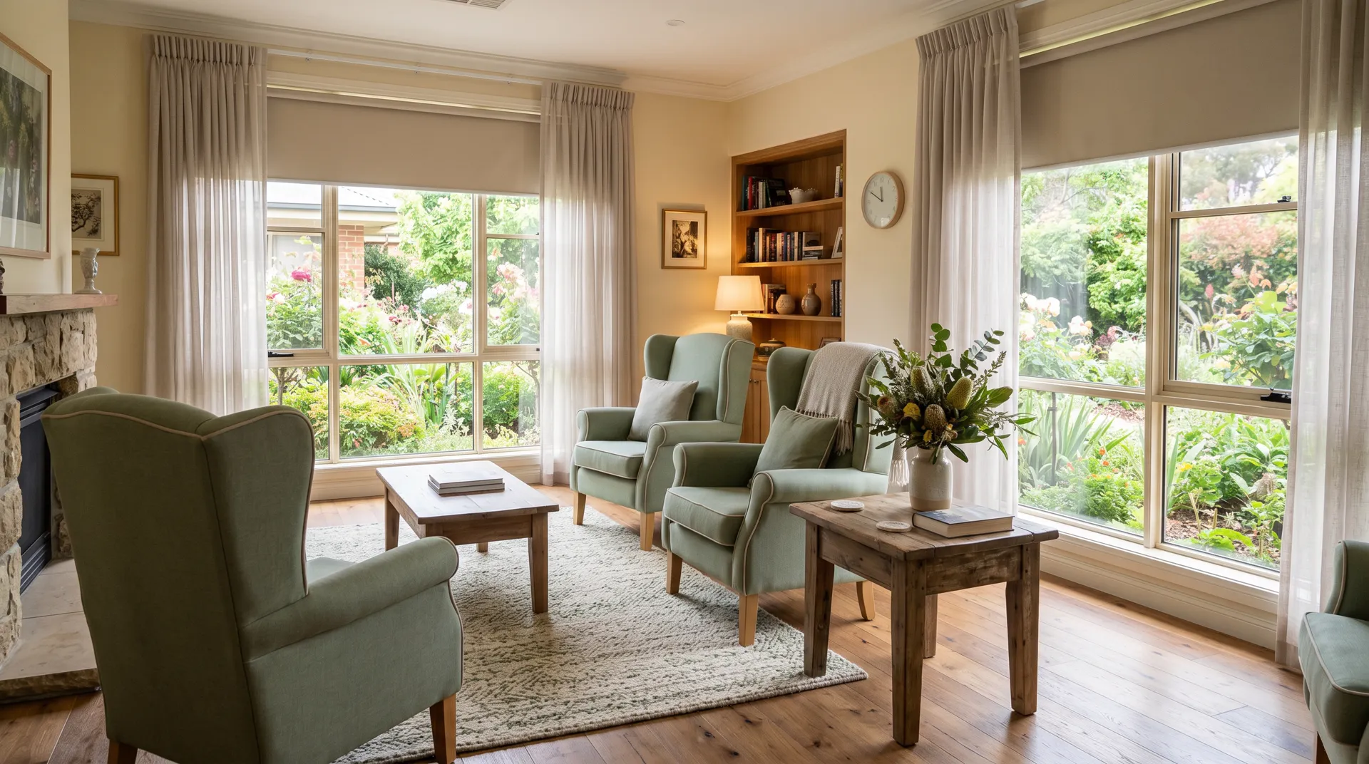 Curtains and blinds in an aged-care facility room by Quicksew