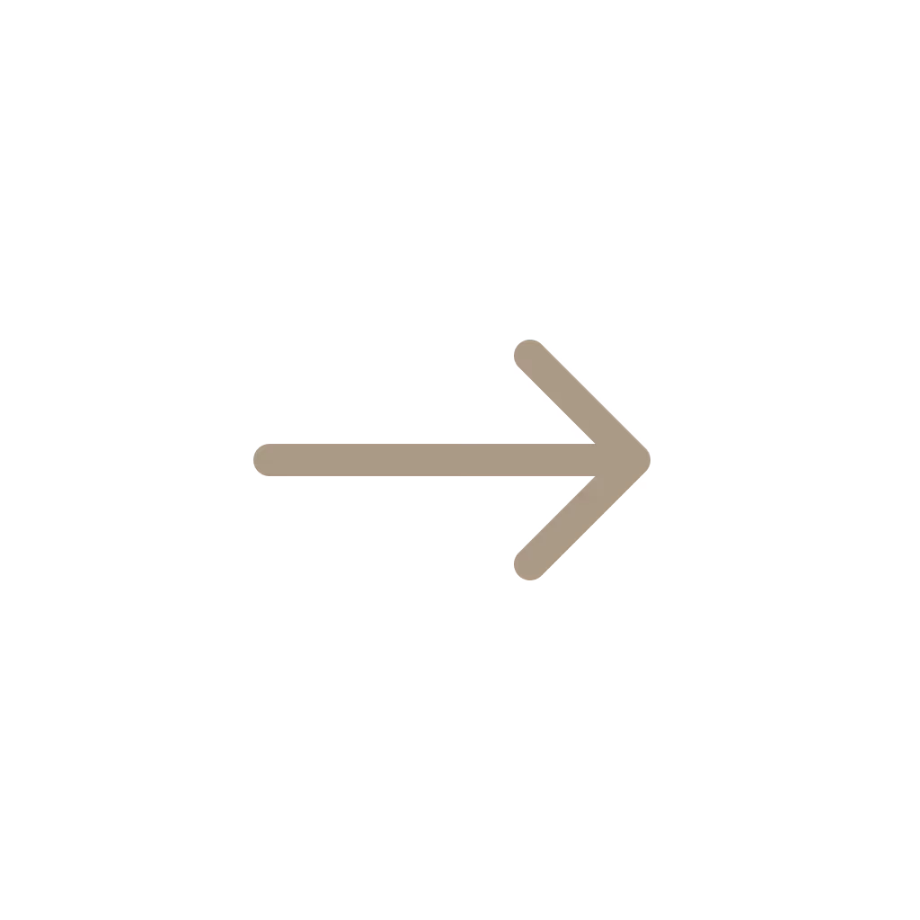 Simple right-pointing arrow icon in beige color on a white background.