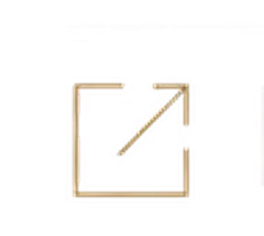 Gold and black icon of an arrow pointing outwards from a square, symbolizing external link.
