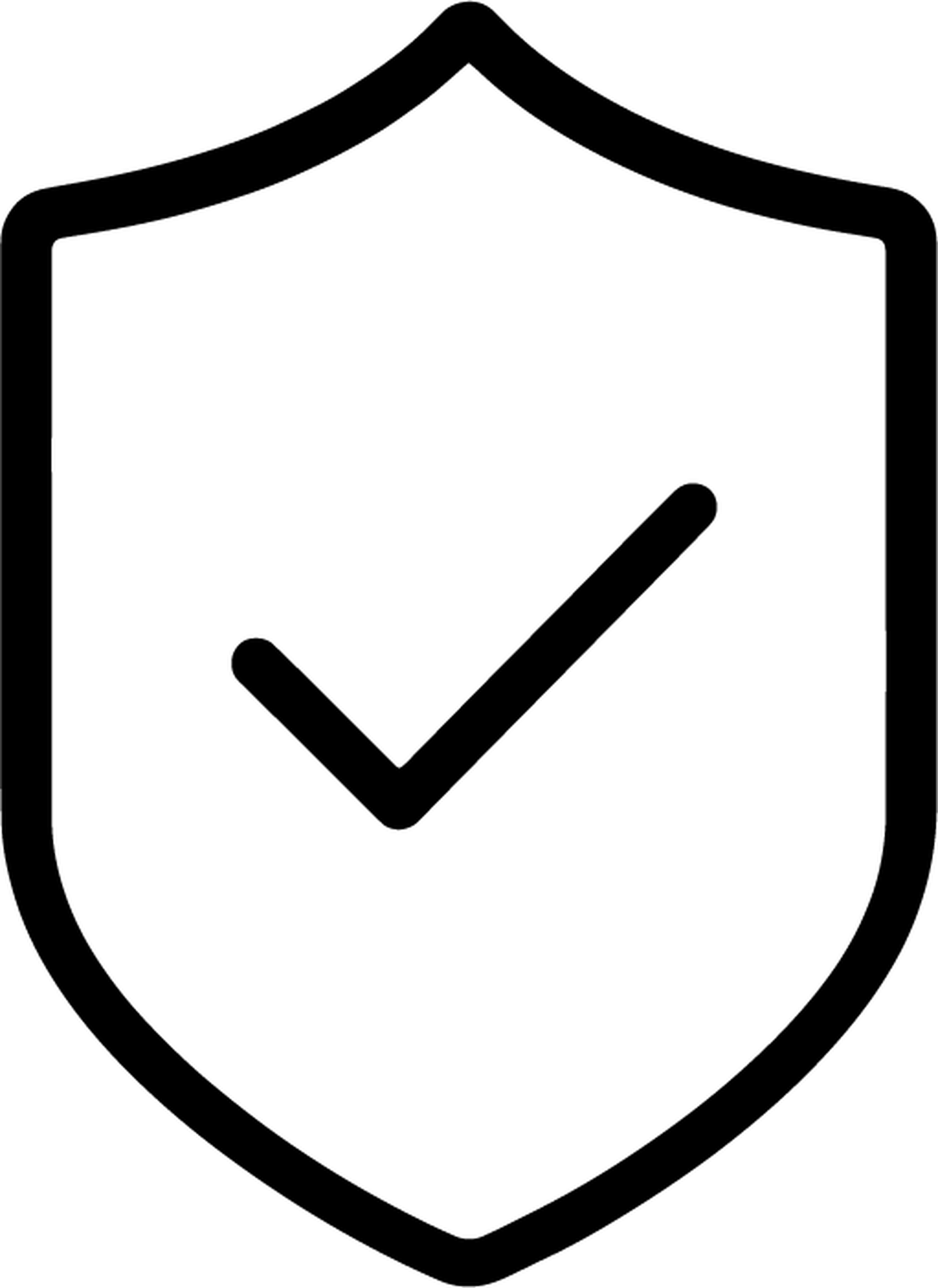 Black icon of a hand supporting a briefcase with a checkmark above it.