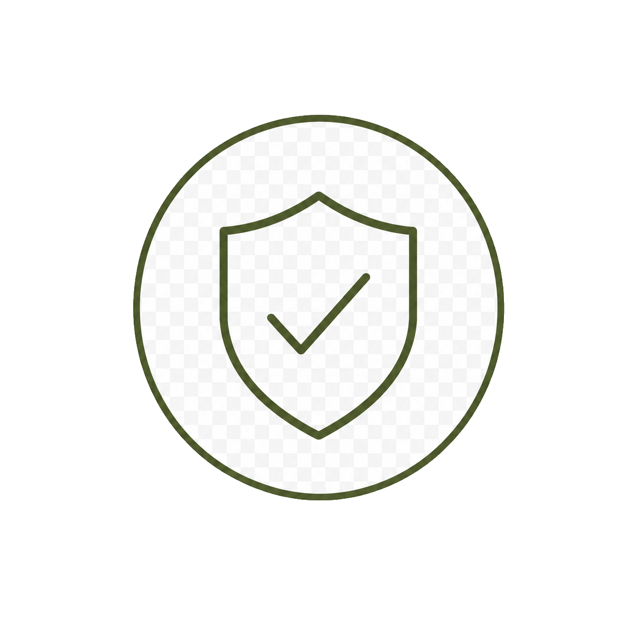 Shield icon with a check mark inside, symbolizing protection or security.