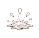 Splash of brown liquid with droplets frozen in midair on white background.
