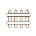 Two brown wooden fence icons, one above the other on a white background.