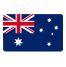 Flag of Australia with Union Jack and stars on a dark blue background.