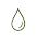 Simple water droplet icon with a green outline.