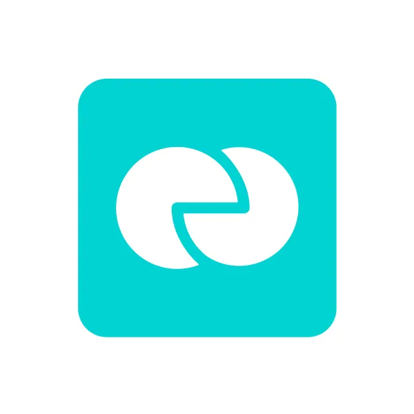 Integration partner logo mark, two interlocking circles on a teal square