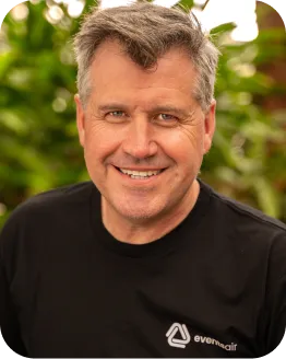 Portrait of Paul Trappett wearing an EventsAir branded shirt