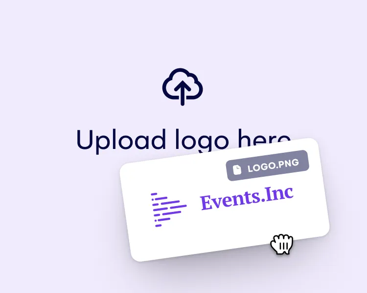 Sponsor logo being uploaded to an event portal via drag and drop