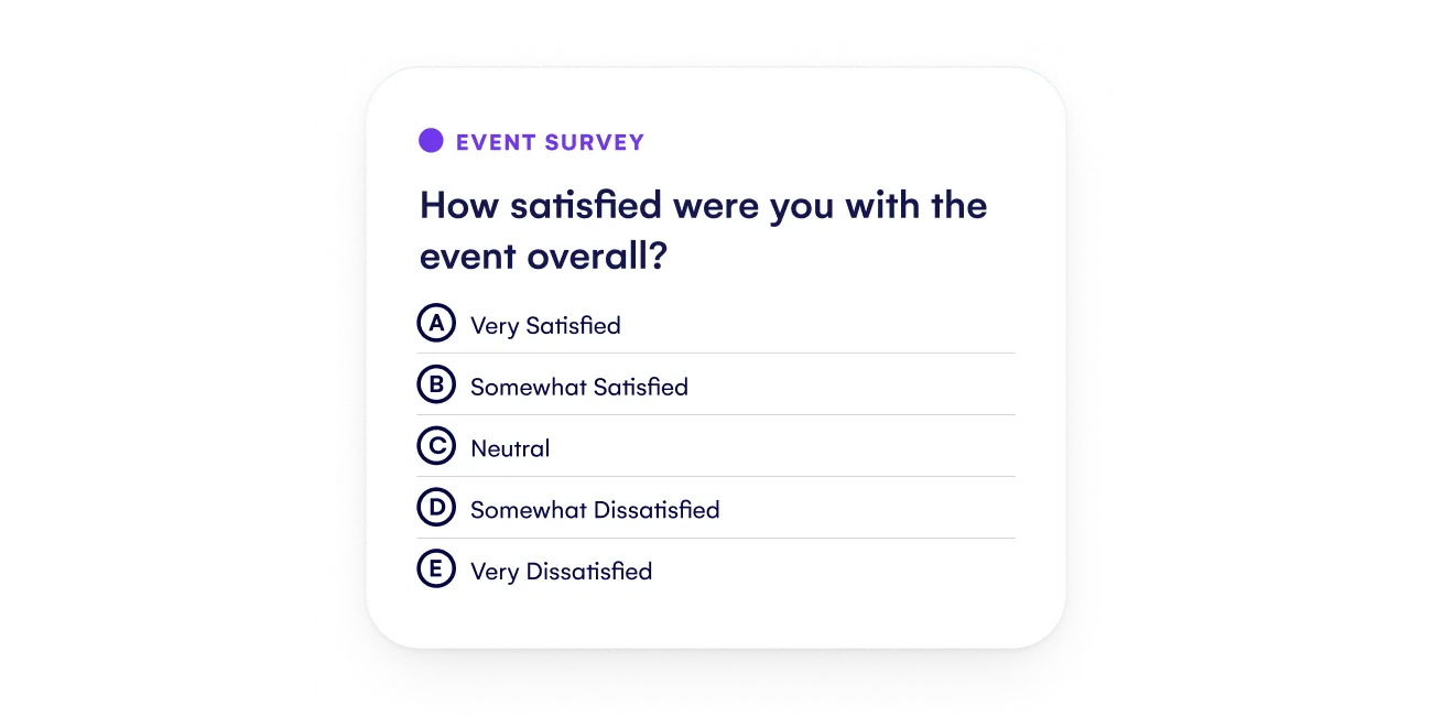 Event survey asking how satisfied attendees were with the event overall