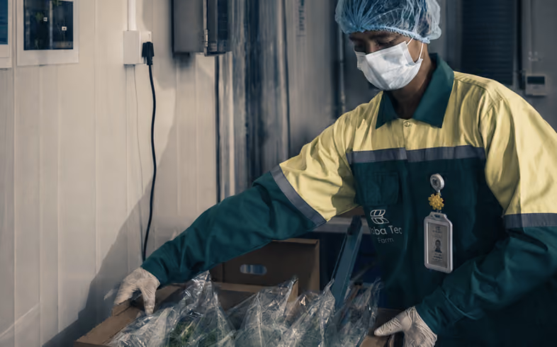 worker holding box