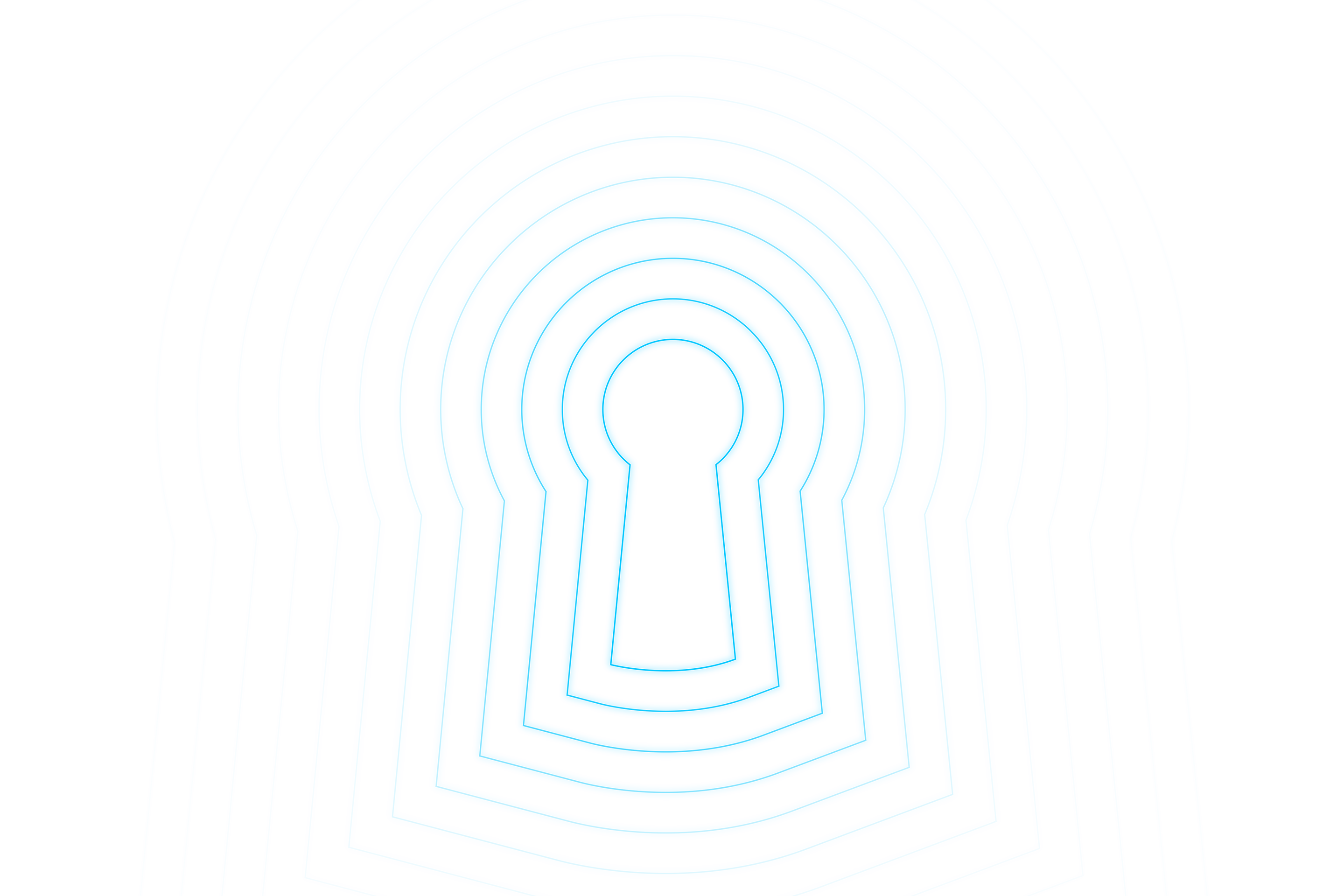 Glowing concentric rings forming a keyhole silhouette on a dark navy background, echoing the SportsKey logo