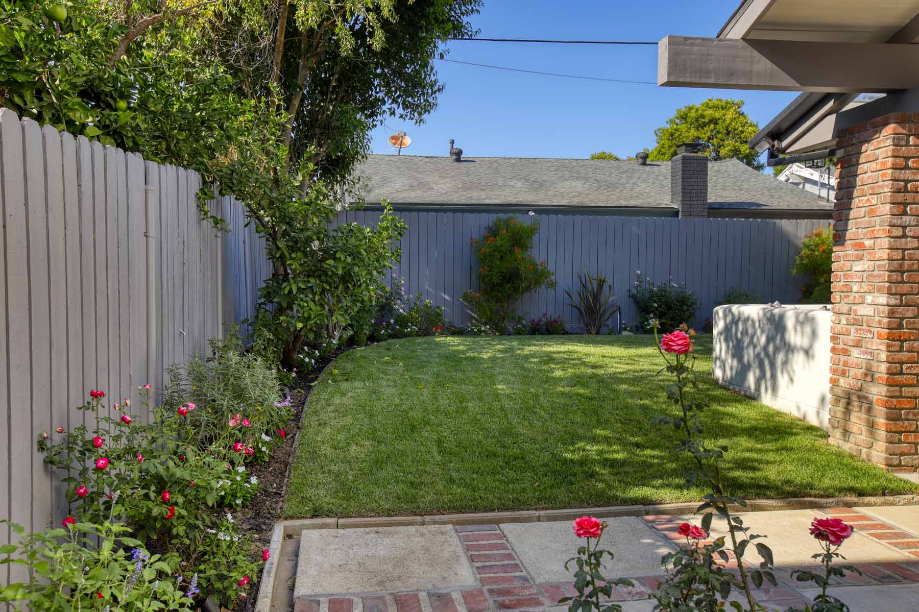 Backyard landscaping at 19939 Hemmingway St