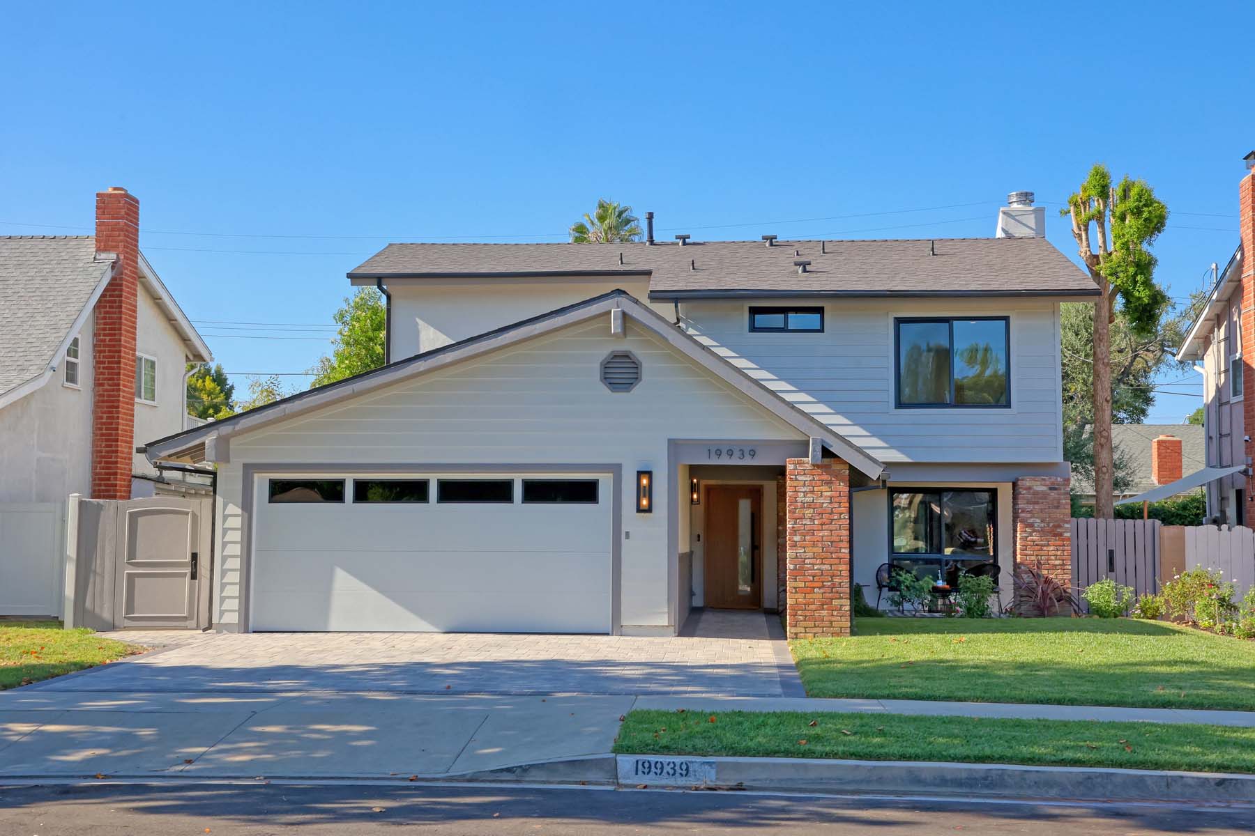 Front exterior of 19939 Hemmingway Street, Winnetka — five-bedroom Los Angeles home listed by Jill Schwartz, Compass