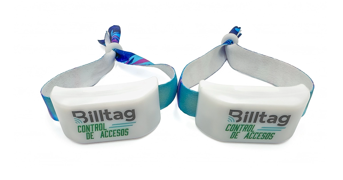 Brazaletes de luz LED con RFID Billtag de control de accesos en blanco con estampado floral