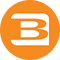 White stylized letter B inside an orange circle logo.