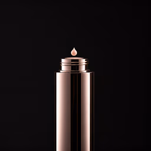 Minimalist matte terracotta cylindrical bottle placed on a concrete pedestal with diagonal shadows.