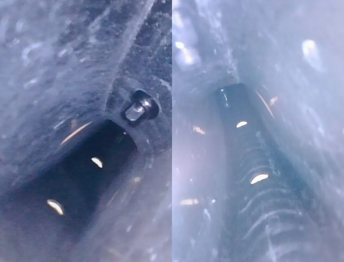 Endoscope inspection showing the internal carbon layup of a 10PLUS T Series wheel rim