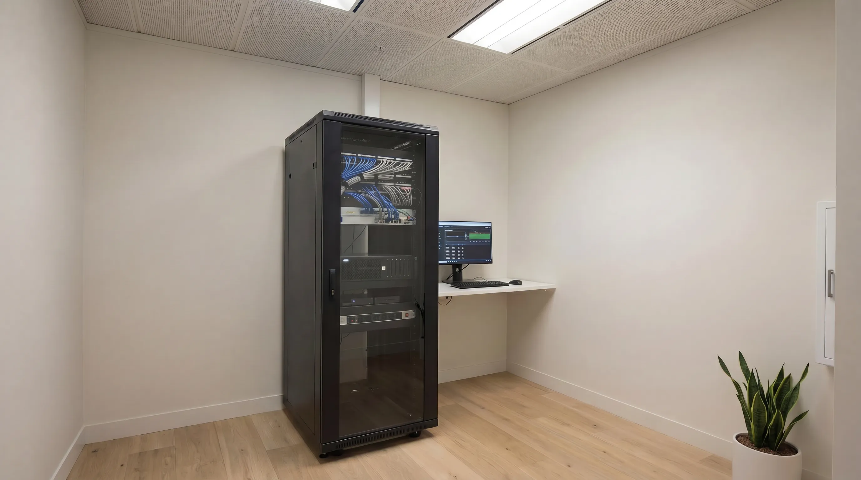 Workplace technology and office services scene.