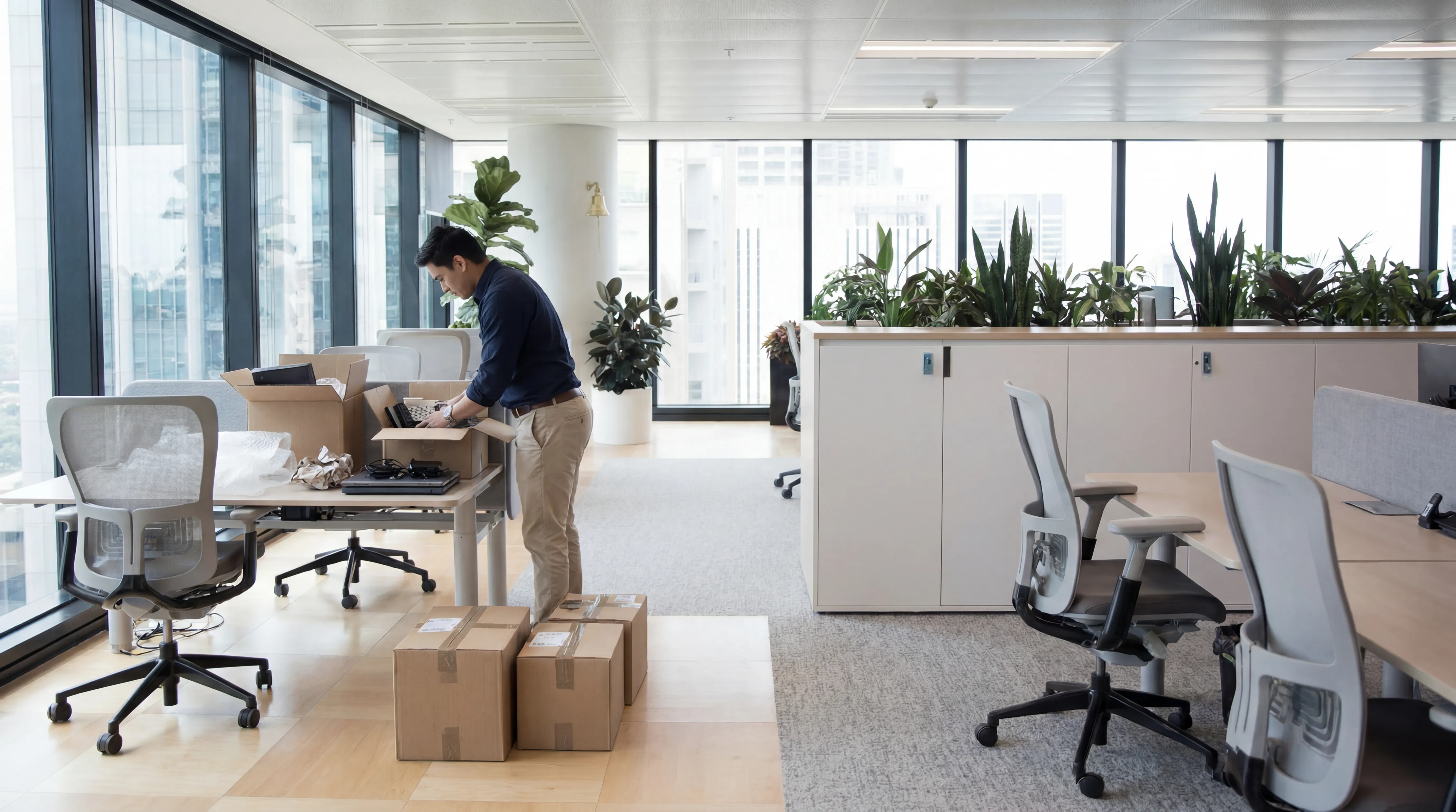 Workplace technology and office services scene.