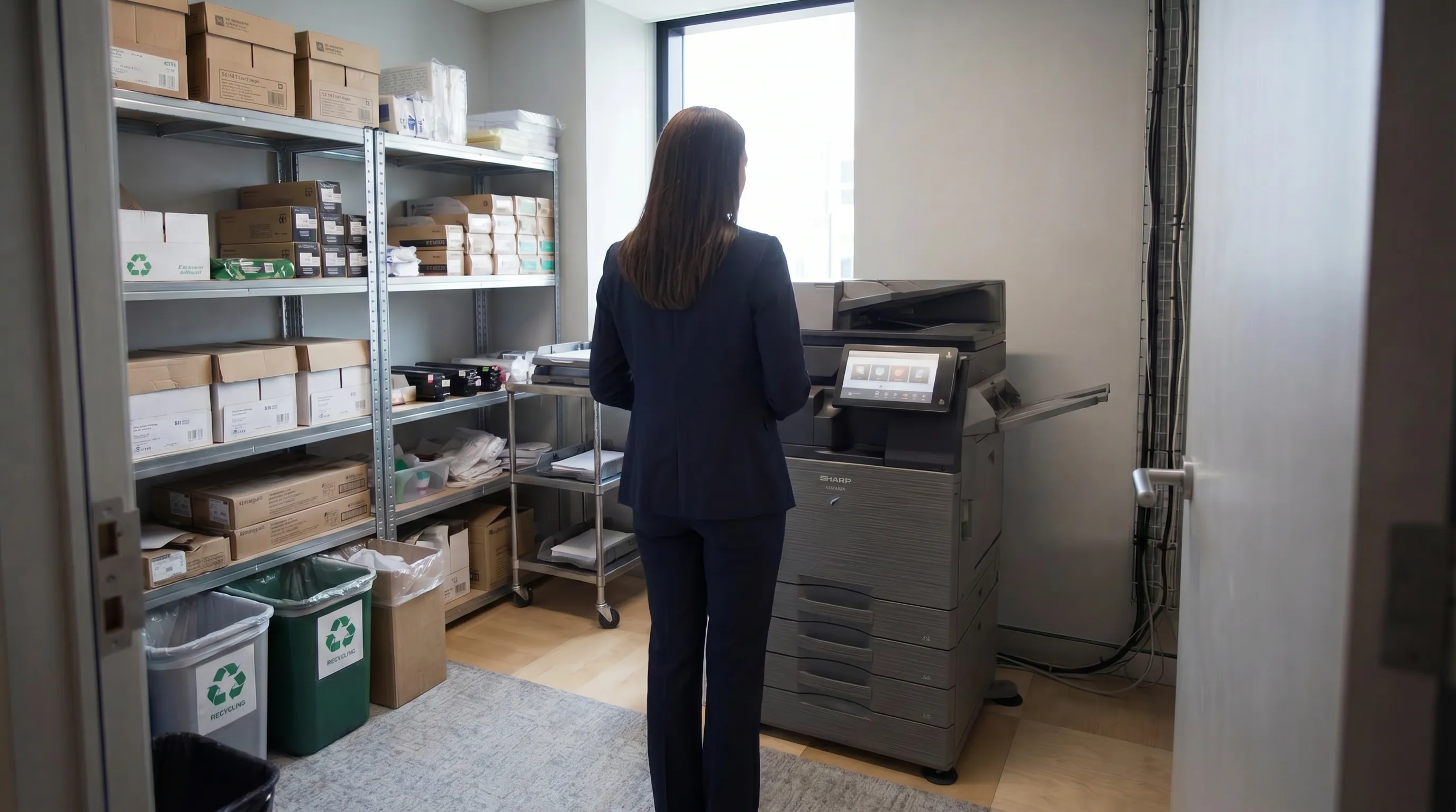 Workplace technology and office services scene.