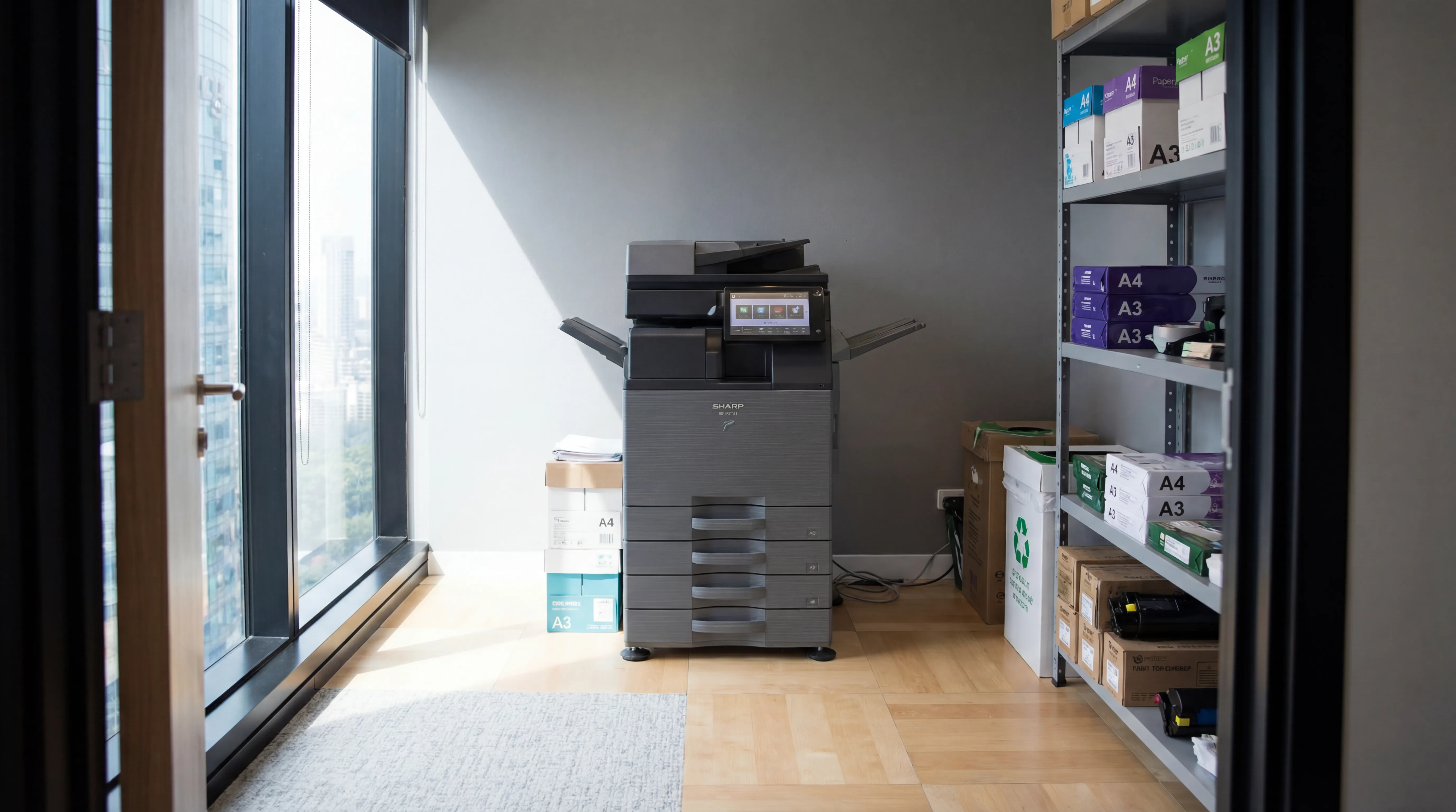 Workplace technology and office services scene.
